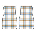 Blue And Brown Tattersall Pattern Print Front Car Floor Mats