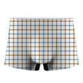 Blue And Brown Tattersall Pattern Print Men's Boxer Briefs