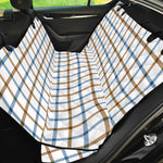 Blue And Brown Tattersall Pattern Print Pet Car Back Seat Cover