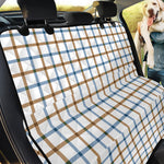 Blue And Brown Tattersall Pattern Print Pet Car Back Seat Cover