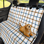Blue And Brown Tattersall Pattern Print Pet Car Back Seat Cover