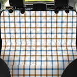 Blue And Brown Tattersall Pattern Print Pet Car Back Seat Cover