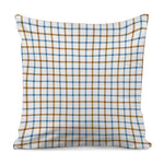 Blue And Brown Tattersall Pattern Print Pillow Cover
