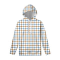 Blue And Brown Tattersall Pattern Print Pullover Hoodie