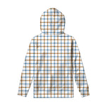 Blue And Brown Tattersall Pattern Print Pullover Hoodie