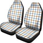 Blue And Brown Tattersall Pattern Print Universal Fit Car Seat Covers