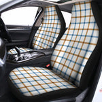 Blue And Brown Tattersall Pattern Print Universal Fit Car Seat Covers