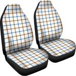 Blue And Brown Tattersall Pattern Print Universal Fit Car Seat Covers