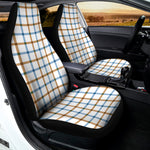 Blue And Brown Tattersall Pattern Print Universal Fit Car Seat Covers