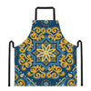 Blue And Gold Bohemian Mandala Print Apron