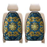 Blue And Gold Bohemian Mandala Print Car Seat Organizers