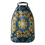 Blue And Gold Bohemian Mandala Print Car Seat Organizers