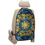 Blue And Gold Bohemian Mandala Print Car Seat Organizers