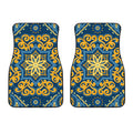 Blue And Gold Bohemian Mandala Print Front Car Floor Mats