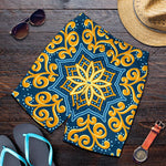 Blue And Gold Bohemian Mandala Print Men's Shorts