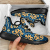 Blue And Gold Bohemian Mandala Print Mesh Knit Shoes GearFrost