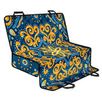 Blue And Gold Bohemian Mandala Print Pet Car Back Seat Cover