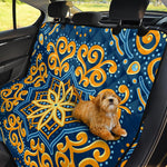 Blue And Gold Bohemian Mandala Print Pet Car Back Seat Cover