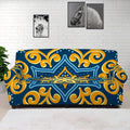 Blue And Gold Bohemian Mandala Print Sofa Cover