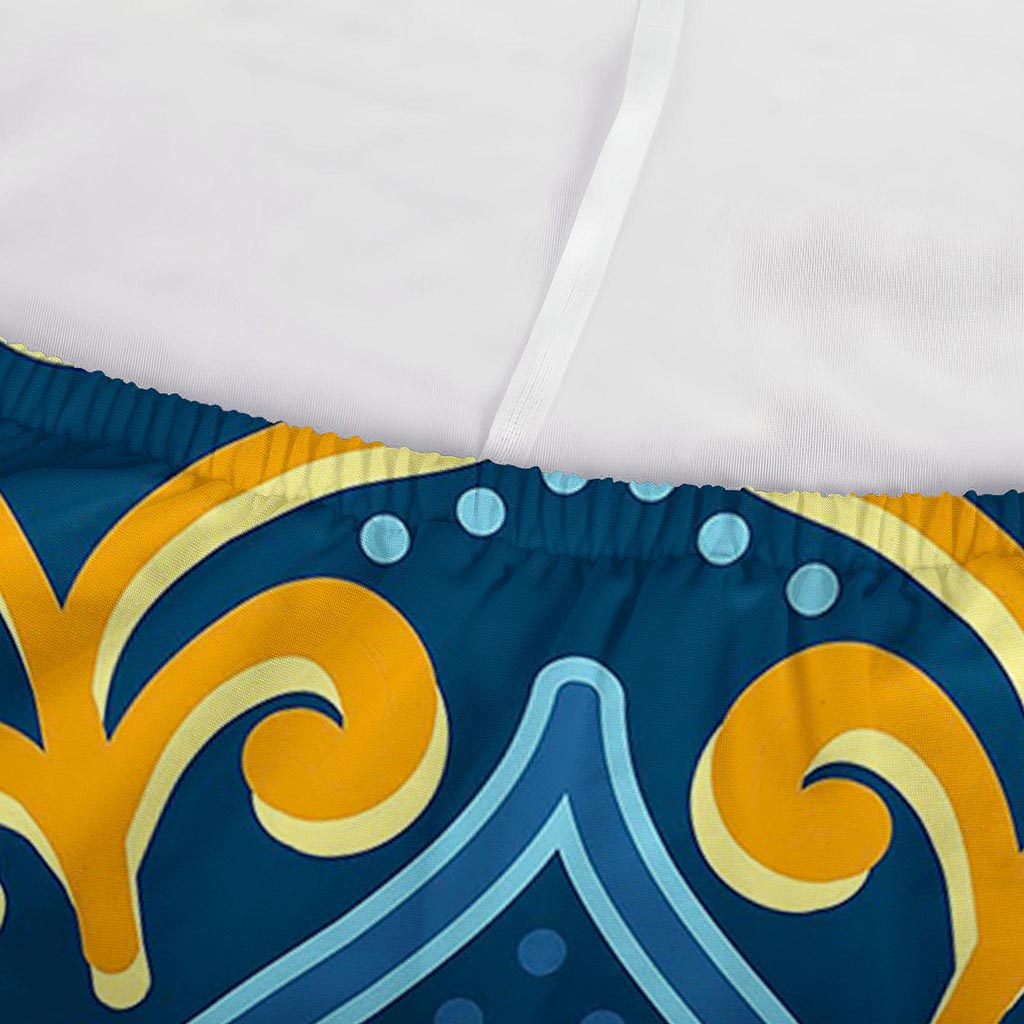 Blue And Gold Bohemian Mandala Print Sofa Cover