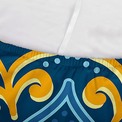 Blue And Gold Bohemian Mandala Print Sofa Cover