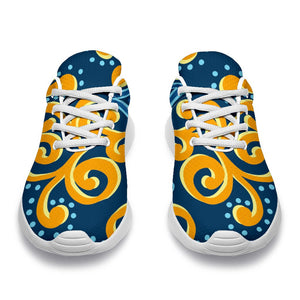 Blue And Gold Bohemian Mandala Print Sport Shoes GearFrost