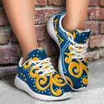 Blue And Gold Bohemian Mandala Print Sport Shoes GearFrost