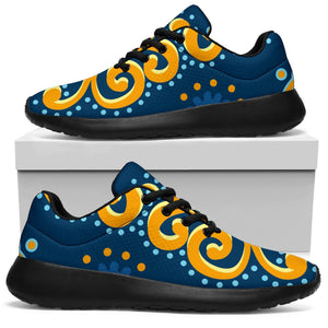 Blue And Gold Bohemian Mandala Print Sport Shoes GearFrost