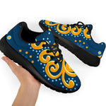 Blue And Gold Bohemian Mandala Print Sport Shoes GearFrost