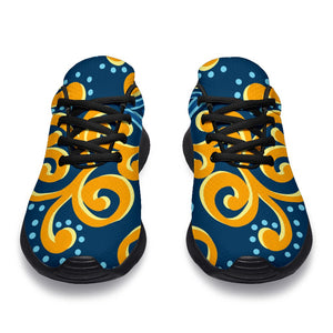 Blue And Gold Bohemian Mandala Print Sport Shoes GearFrost