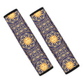 Blue And Gold Celestial Pattern Print Car Seat Belt Covers