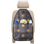 Blue And Gold Celestial Pattern Print Car Seat Organizers