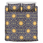 Blue And Gold Celestial Pattern Print Duvet Cover Bedding Set