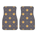 Blue And Gold Celestial Pattern Print Front Car Floor Mats