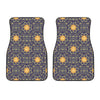 Blue And Gold Celestial Pattern Print Front Car Floor Mats