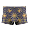 Blue And Gold Celestial Pattern Print Men's Boxer Briefs