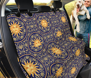 Blue And Gold Celestial Pattern Print Pet Car Back Seat Cover