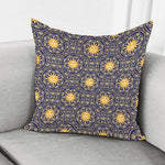 Blue And Gold Celestial Pattern Print Pillow Cover