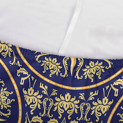 Blue And Gold Celestial Pattern Print Sofa Cover