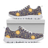 Blue And Gold Celestial Pattern Print White Sneakers