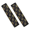 Blue And Gold Tribal Elephant Print Car Seat Belt Covers