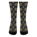 Blue And Gold Tribal Elephant Print Crew Socks