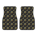 Blue And Gold Tribal Elephant Print Front Car Floor Mats