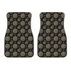 Blue And Gold Tribal Elephant Print Front Car Floor Mats