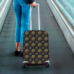 Blue And Gold Tribal Elephant Print Luggage Cover