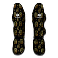 Blue And Gold Tribal Elephant Print Muay Thai Shin Guards