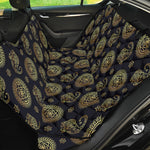Blue And Gold Tribal Elephant Print Pet Car Back Seat Cover
