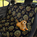 Blue And Gold Tribal Elephant Print Pet Car Back Seat Cover