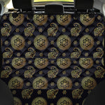 Blue And Gold Tribal Elephant Print Pet Car Back Seat Cover
