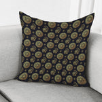 Blue And Gold Tribal Elephant Print Pillow Cover
